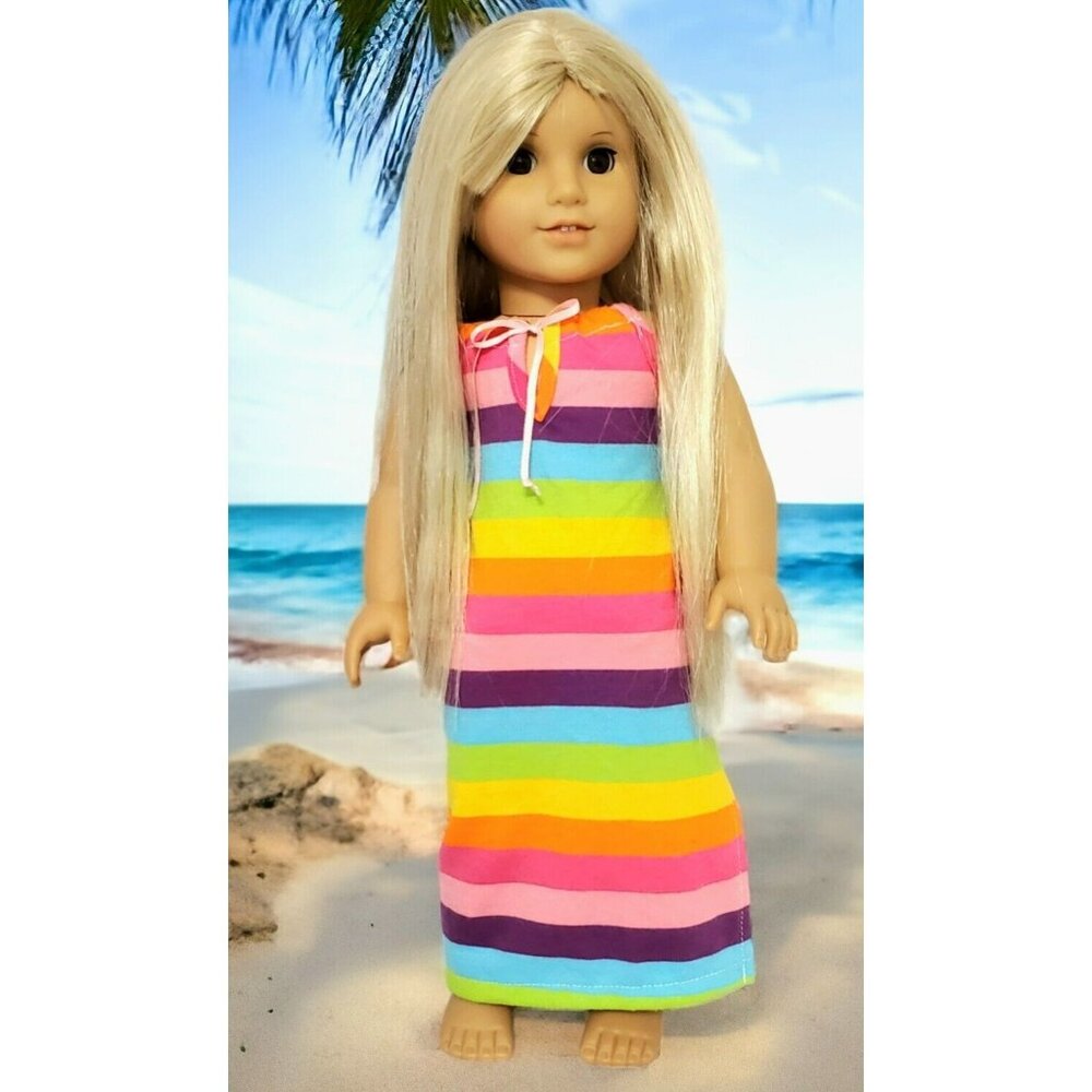 American Girl Truly Me Doll Brown Eyes Long Blonde Straight Hair 18" Dress 2014
